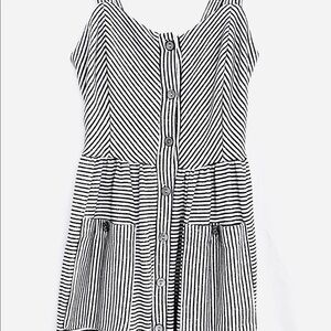 Hailey&Co Striped Black&White Button‎ Dress